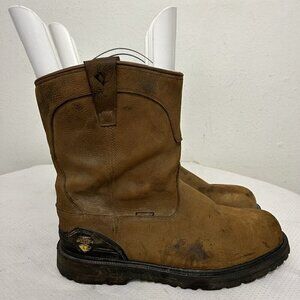 Herman Survivors Bison Brown Leather Steel‎ Toe Waterproof Work Boots Size 13